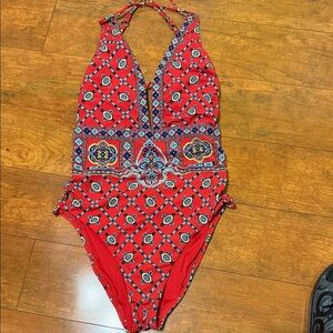 Nanette Lepore Red Printed One-Piece Swimsuit